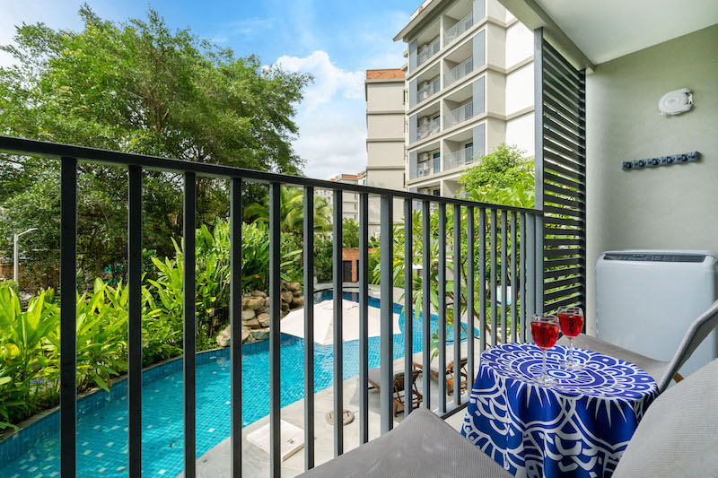 Photo Condo de 2 chambres avec vue sur la piscine à vendre à The Title Residencies Naiyang Beach Phuket.