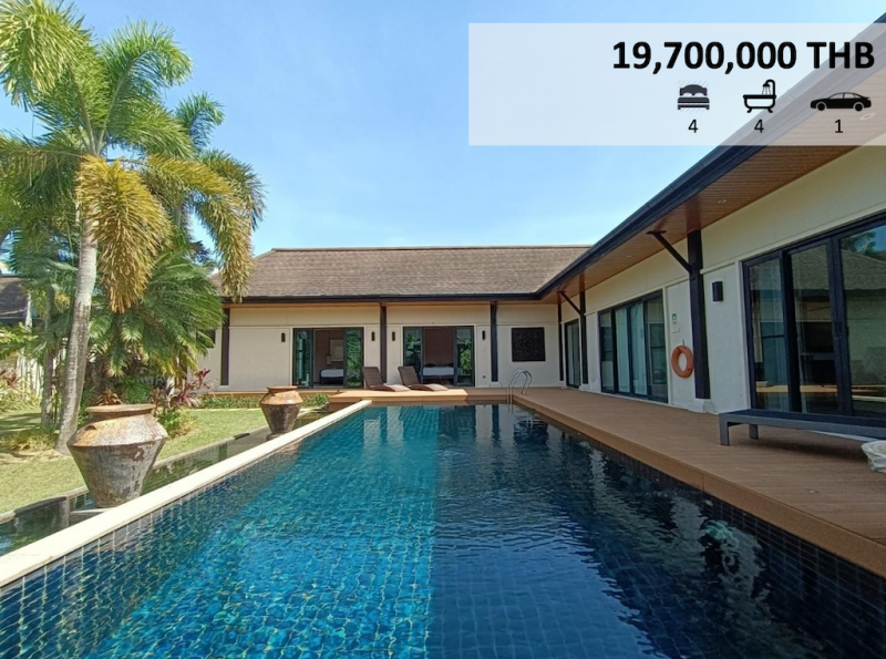 Picture Tropical pool villa with 4 bedrooms for sale in Layan beach