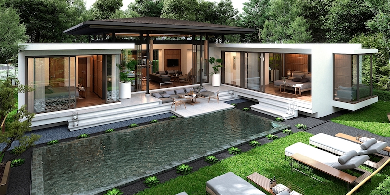 Photo Villas neuves avec piscine de style Loft moderne à vendre dans un quartier exclusif à Cherngtalay