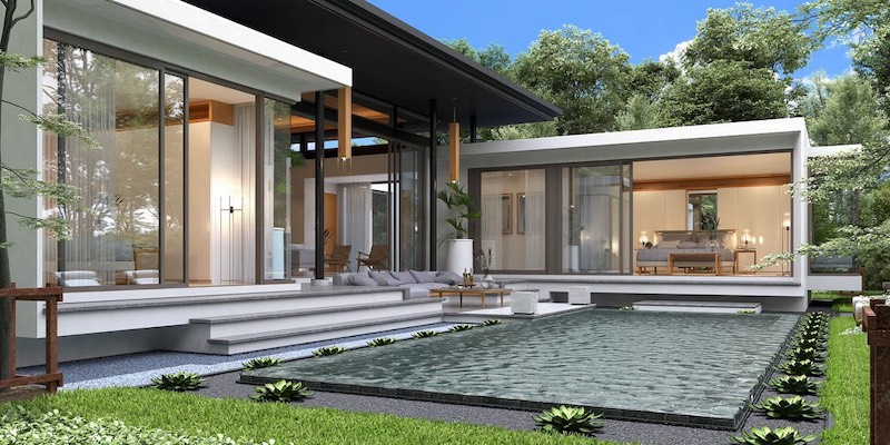 Photo Brand New pool villas สไตล์ Modern Loft สำหรับขายในพื้นที่พิเศษในเชิงทะเล