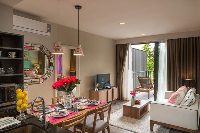 Photo Appartement de luxe avec 2 chambres à Phuket à louer à Patong dans une résidence de standing