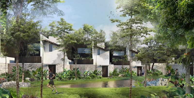 Photo Nouveau développement de villas avec piscine écologique dans la région de Cherngtalay